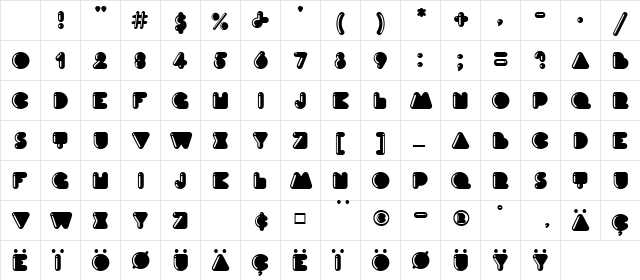 Ink MF Highlight Character Map Ink MF Highlight Character Map