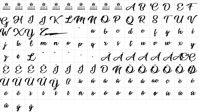Star Light Personal Use Regular Character Map