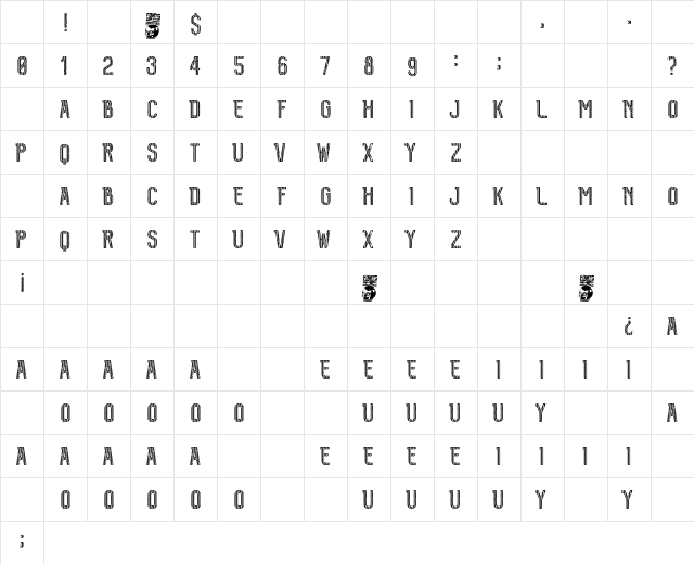 Pandora Regular Character Map Pandora Regular Character Map