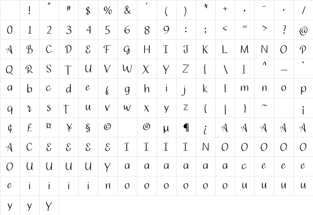 Someday Regular Character Map Someday Regular Character Map