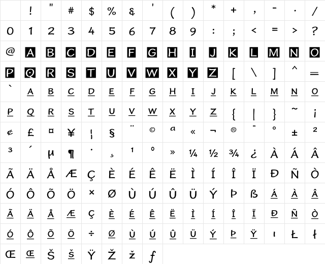 Cordin Freebie 2a Regular Character Map Cordin Freebie 2a Regular Character Map