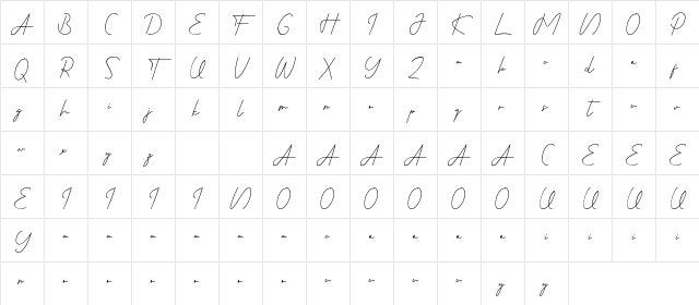 Fabulouscity Demo Regular Character Map
