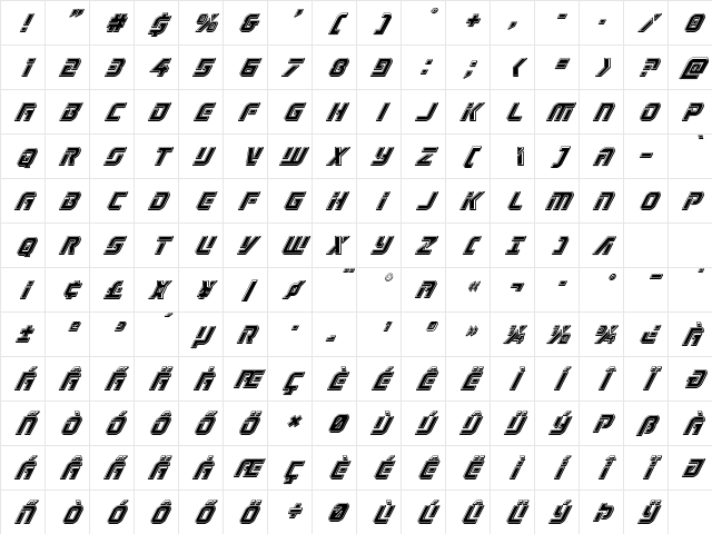 Legio Sabina Bevel Italic Italic Character Map Legio Sabina Bevel Italic Italic Character Map