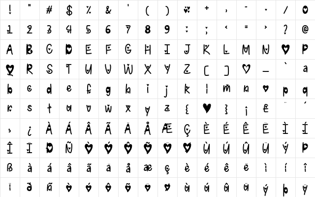 I Found My Valentine Hearted Regular Character Map