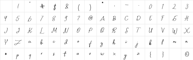 Zumattan Regular Character Map Zumattan Regular Character Map