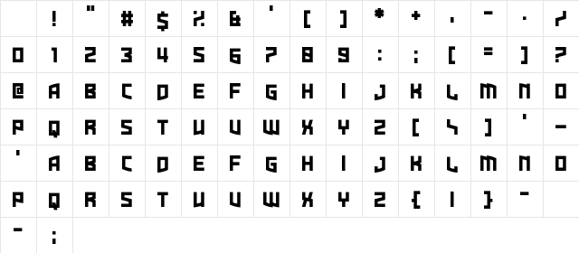 Dire Gramme Regular Character Map Dire Gramme Regular Character Map