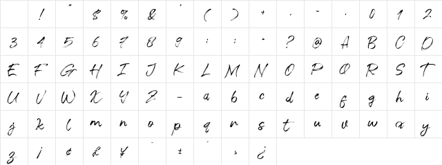 Salazur Regular Character Map Salazur Regular Character Map