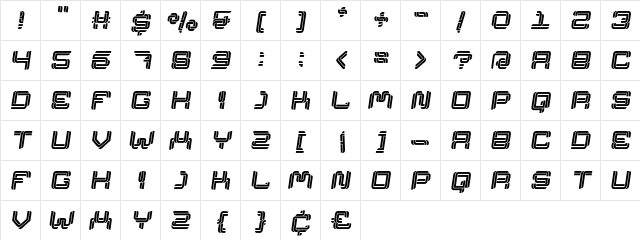 Athaar Demo Italic Character Map
