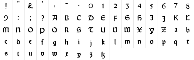 Orotund Heavy Character Map