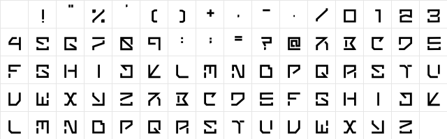 Ayana Regular Character Map