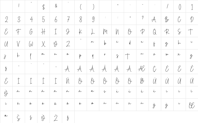 CottalisPhotograph Regular Character Map CottalisPhotograph Regular Character Map
