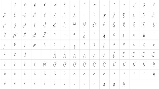Chillout Regular Character Map
