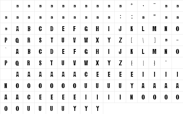CRAVA Personal Use Regular Character Map CRAVA Personal Use Regular Character Map