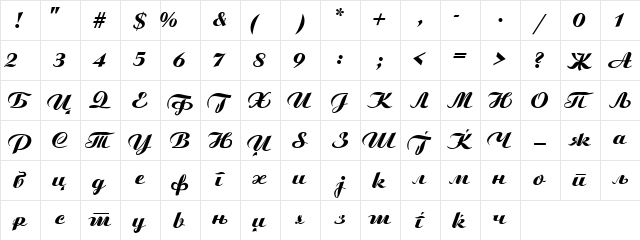 C_Ariston Extra-Bold Character Map