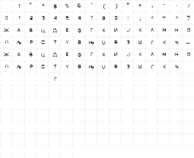 X_Lightout Light Character Map