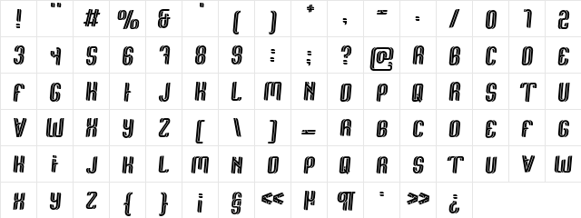 Reeford Italic_DEMO Italic Character Map Reeford Italic_DEMO Italic Character Map