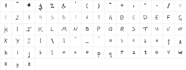 Black Scratch Regular Character Map Black Scratch Regular Character Map