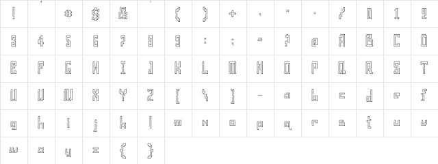 Pype Extralight Character Map Pype Extralight Character Map
