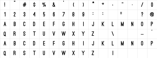 Ostrich Sans Black Character Map