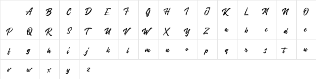 Historea Demo Regular Character Map