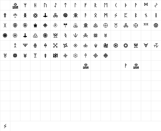 Pagan Symbols Regular Character Map