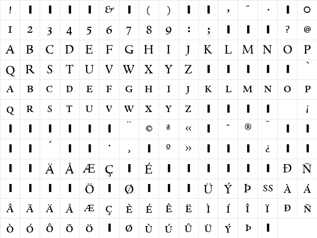 Whitenights LT Std RegularSC Regular Character Map Whitenights LT Std RegularSC Regular Character Map