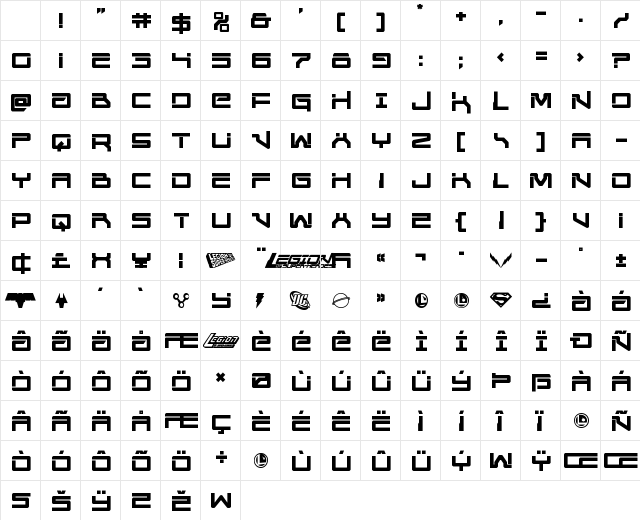 United Planets Semi-Bold Semi-Bold Character Map United Planets Semi-Bold Semi-Bold Character Map