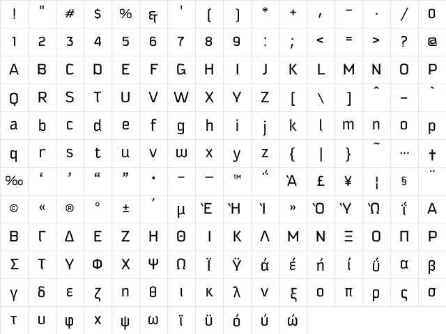 Kautiva Greek Book Regular Character Map Kautiva Greek Book Regular Character Map