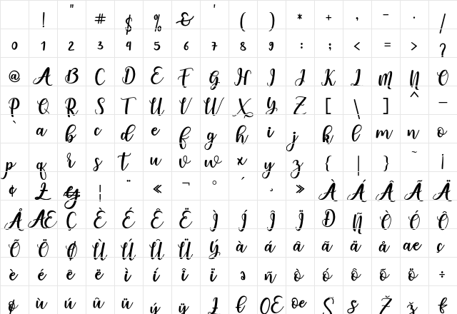 someday Bold Character Map someday Bold Character Map