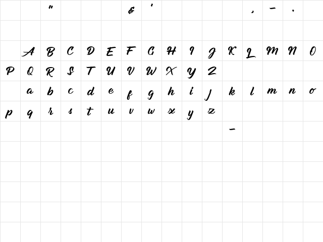 Groyline Personal Use Regular Character Map Groyline Personal Use Regular Character Map