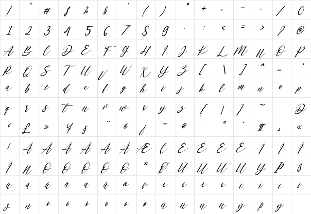 Saint Marseille Italic Regular Character Map Saint Marseille Italic Regular Character Map