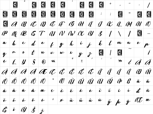 Coldcoast Regular Character Map