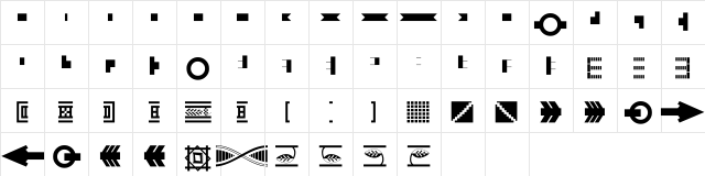 P22 Underground Extras Regular Character Map