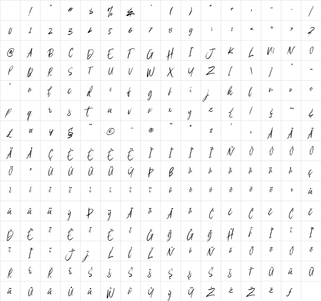 Balecimo Personal Use Regular Character Map Balecimo Personal Use Regular Character Map