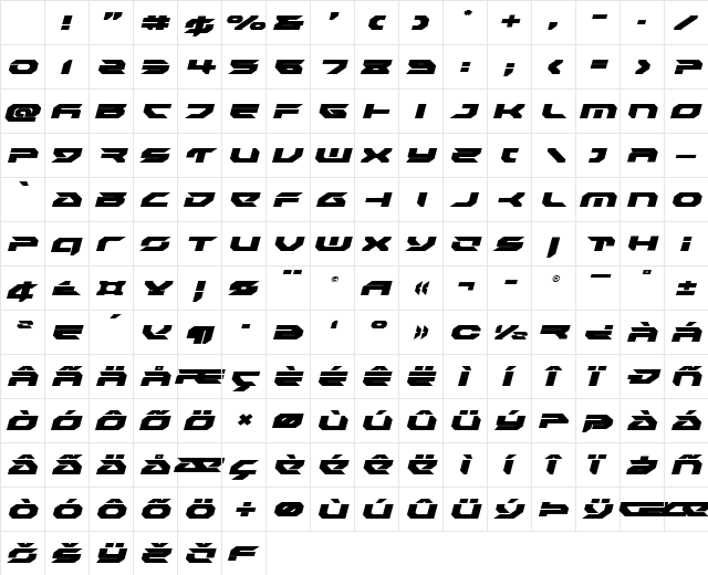 Royal Samurai Expanded Italic Expanded Italic Character Map Royal Samurai Expanded Italic Expanded Italic Character Map