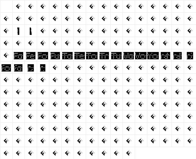 Papertape Regular Character Map Papertape Regular Character Map