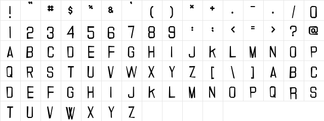 20.000 dollar bail Regular Character Map