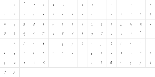 Chester Brush Regular Character Map Chester Brush Regular Character Map