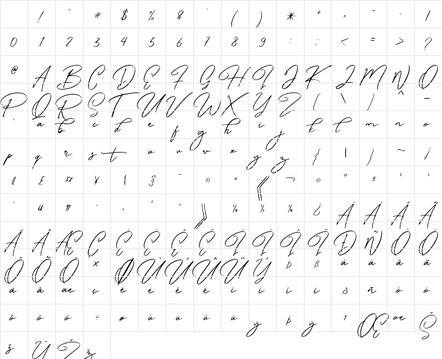 Caramello Free Regular Character Map Caramello Free Regular Character Map