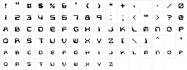 Bulged Bullets Regular Character Map
