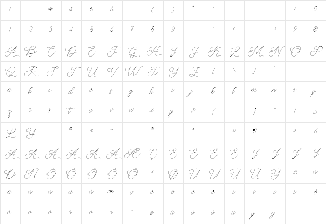 Abbassy Script Regular Character Map