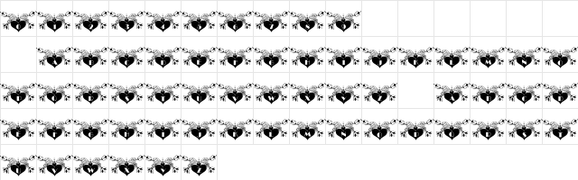 101! Dezigner HeartZ Regular Character Map