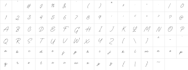 The Randi DEMO Regular Character Map The Randi DEMO Regular Character Map