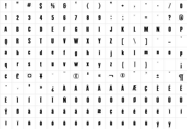 ColiseumRR Bold Character Map ColiseumRR Bold Character Map