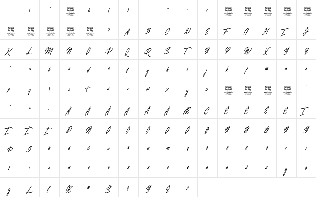 Clovvo Personal Use Regular Character Map