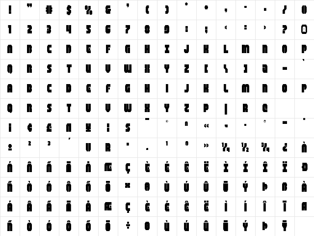 Shogunate Regular Character Map Shogunate Regular Character Map