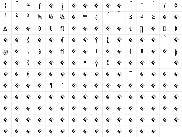 PraterBlockTwo-FillExpert Regular Character Map