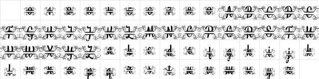 Bunda Regular Character Map