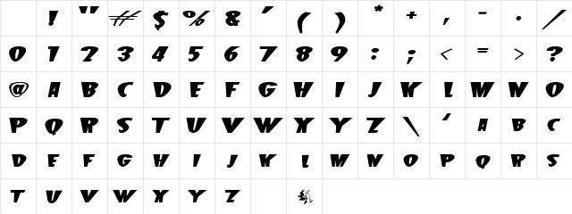 BeetleJ Bold Character Map BeetleJ Bold Character Map