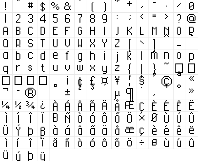 01Systematix9 Regular Character Map 01Systematix9 Regular Character Map